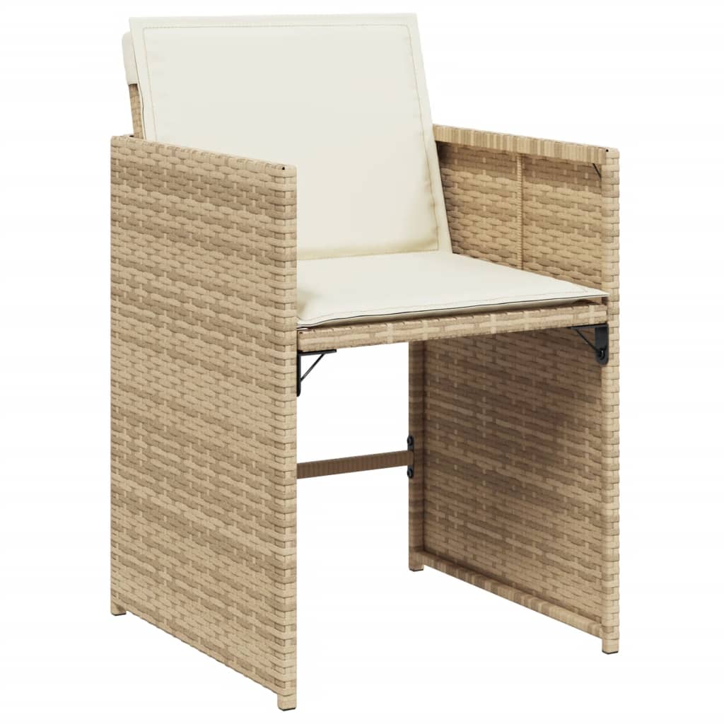 vidaXL Set comedor de jardín 9 pzas con cojines ratán sintético beige