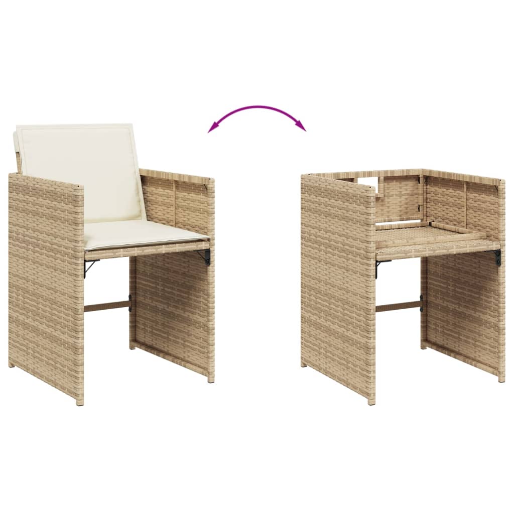 vidaXL Set comedor de jardín 9 pzas con cojines ratán sintético beige