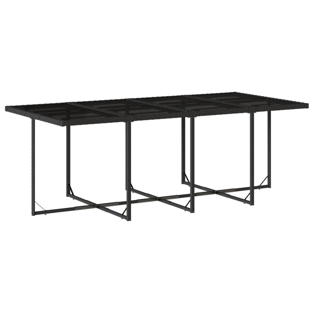 vidaXL Set de comedor de jardín 9 pzas y cojines ratán sintético negro