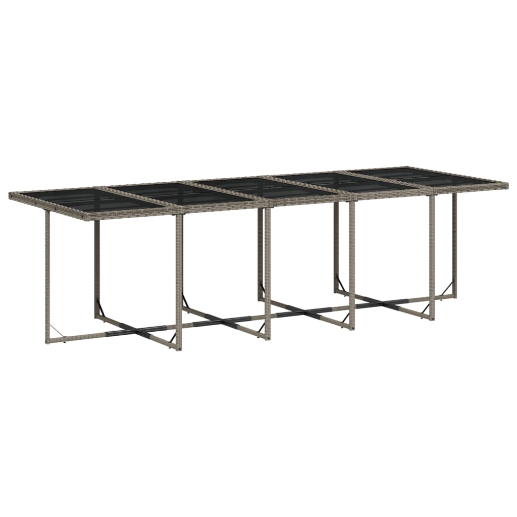 vidaXL Set de comedor de jardín 11 pzas y cojines ratán sintético gris