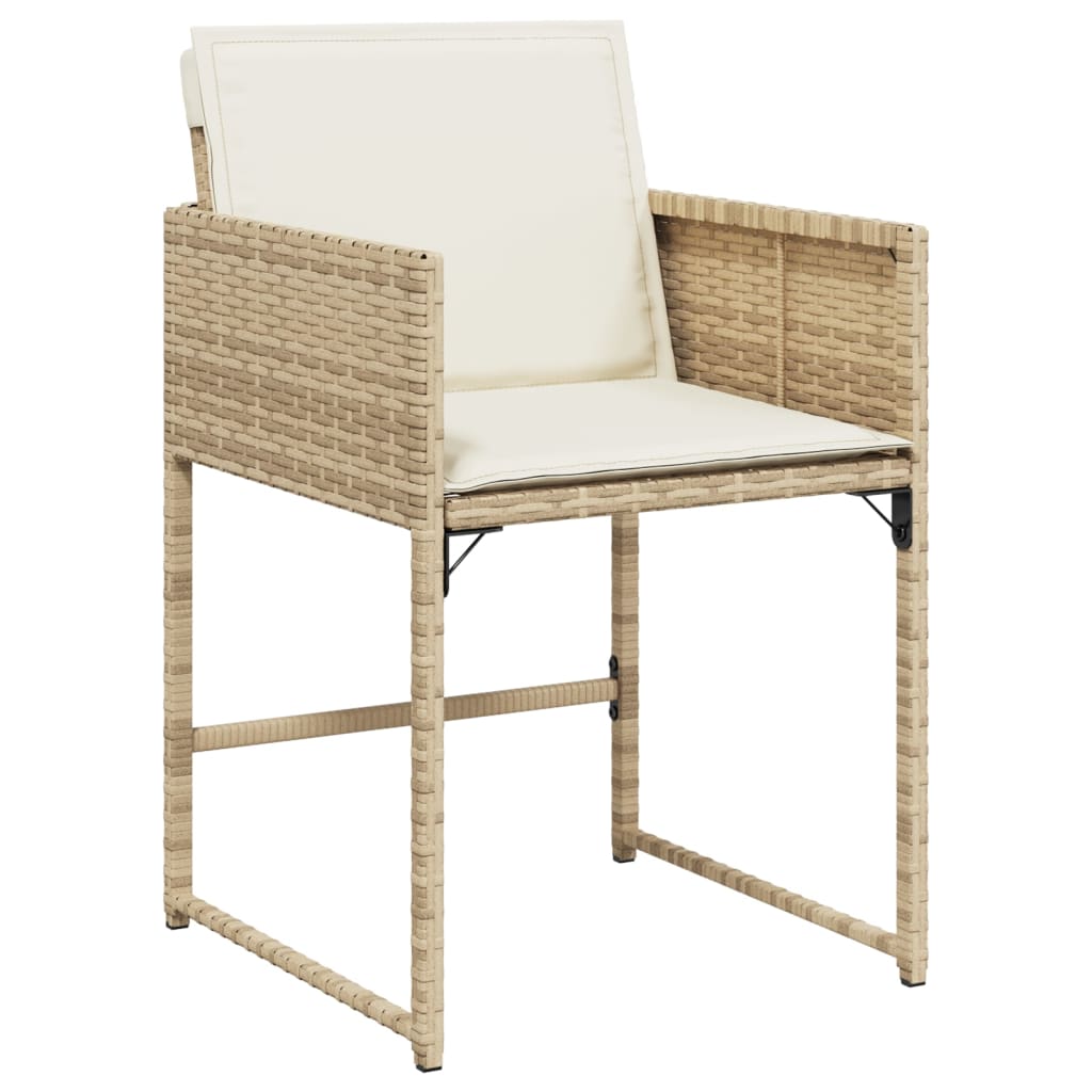 vidaXL Set comedor de jardín 9 pzas con cojines ratán sintético beige