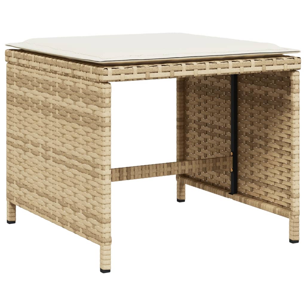 vidaXL Set comedor de jardín 9 pzas con cojines ratán sintético beige