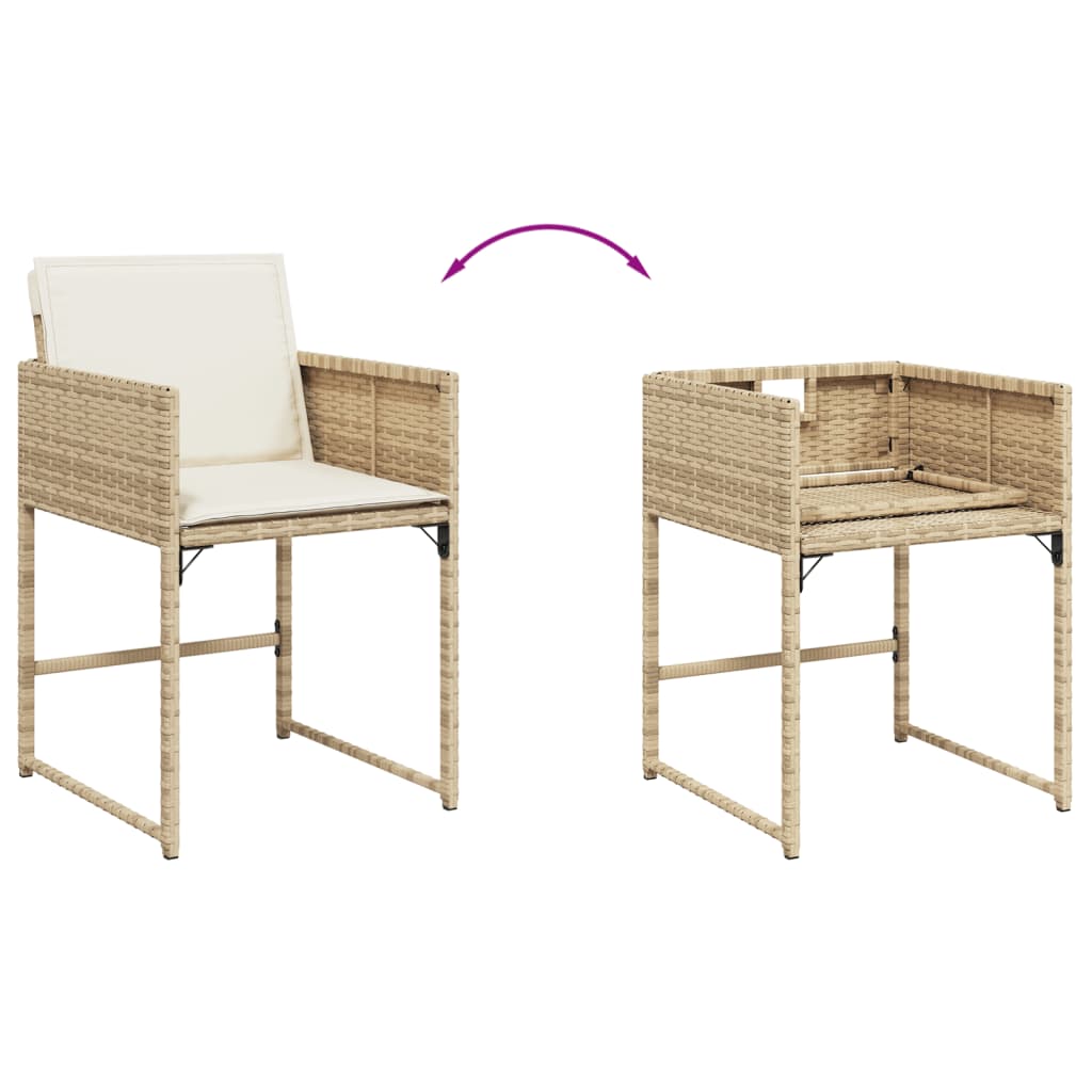 vidaXL Set comedor de jardín 9 pzas con cojines ratán sintético beige