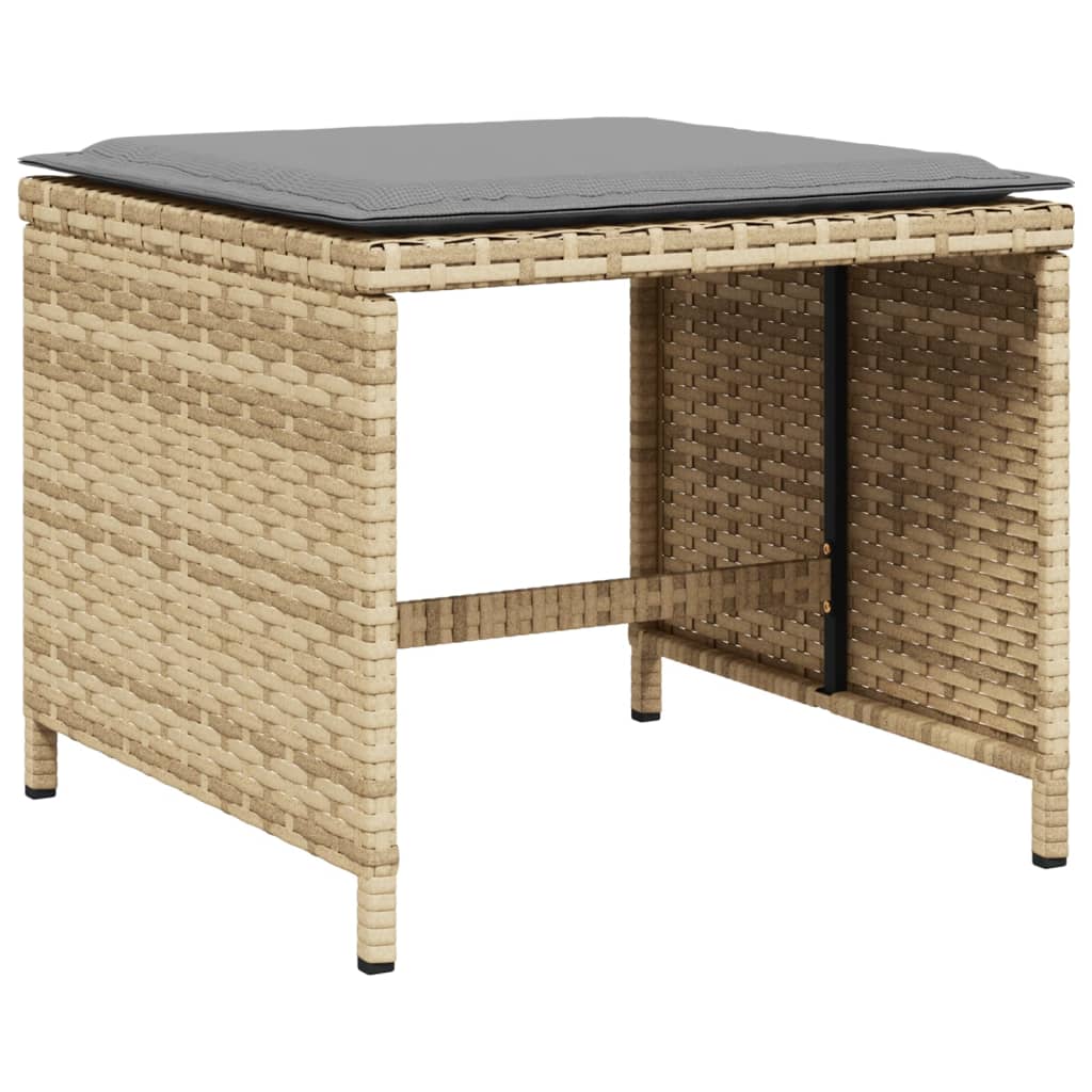 vidaXL Set comedor de jardín 9 pzas con cojines ratán sintético beige