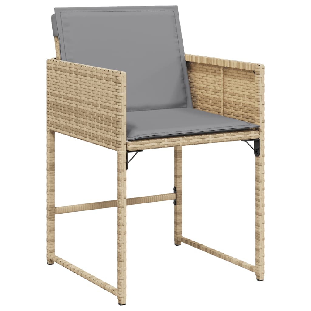 vidaXL Set comedor de jardín 9 pzas con cojines ratán sintético beige