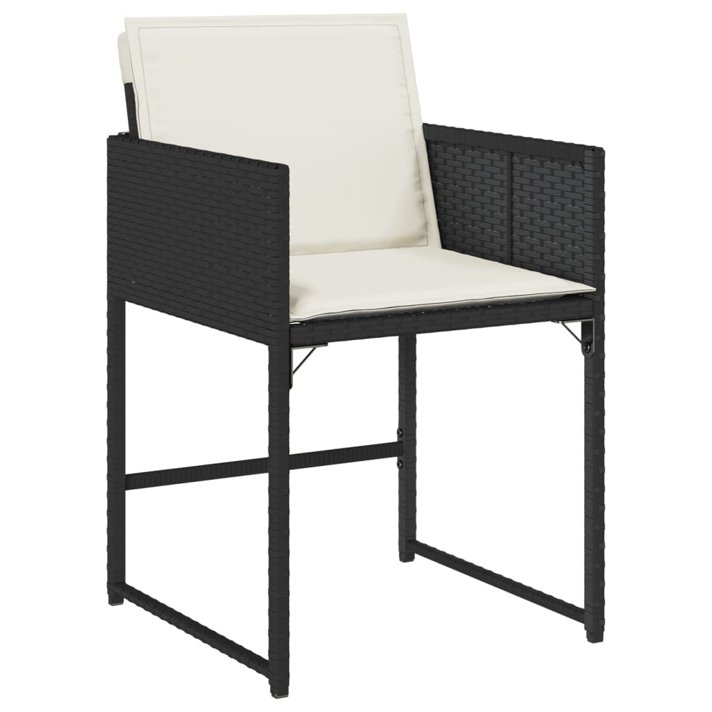 vidaXL Set de comedor de jardín 9 pzas y cojines ratán sintético negro