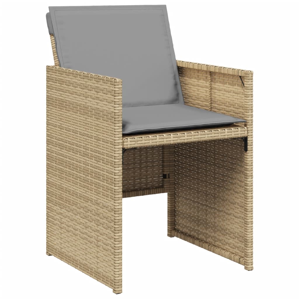 vidaXL Sillones jardín con cojines 4 uds ratán sintético beige mezcla