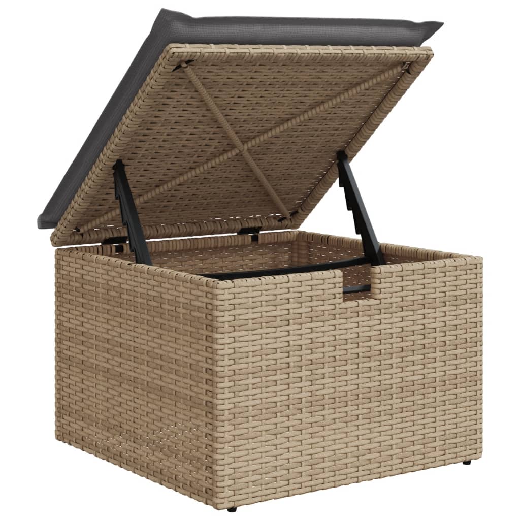 vidaXL Set de sofás de jardín 9 pzas con cojines ratán sintético beige