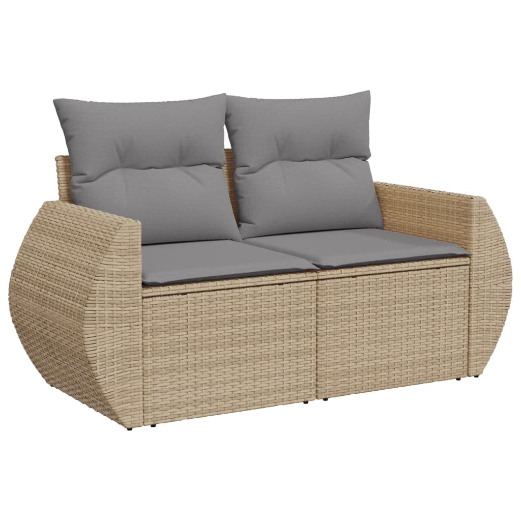 vidaXL Set de sofás de jardín y cojines 8 piezas ratán sintético beige