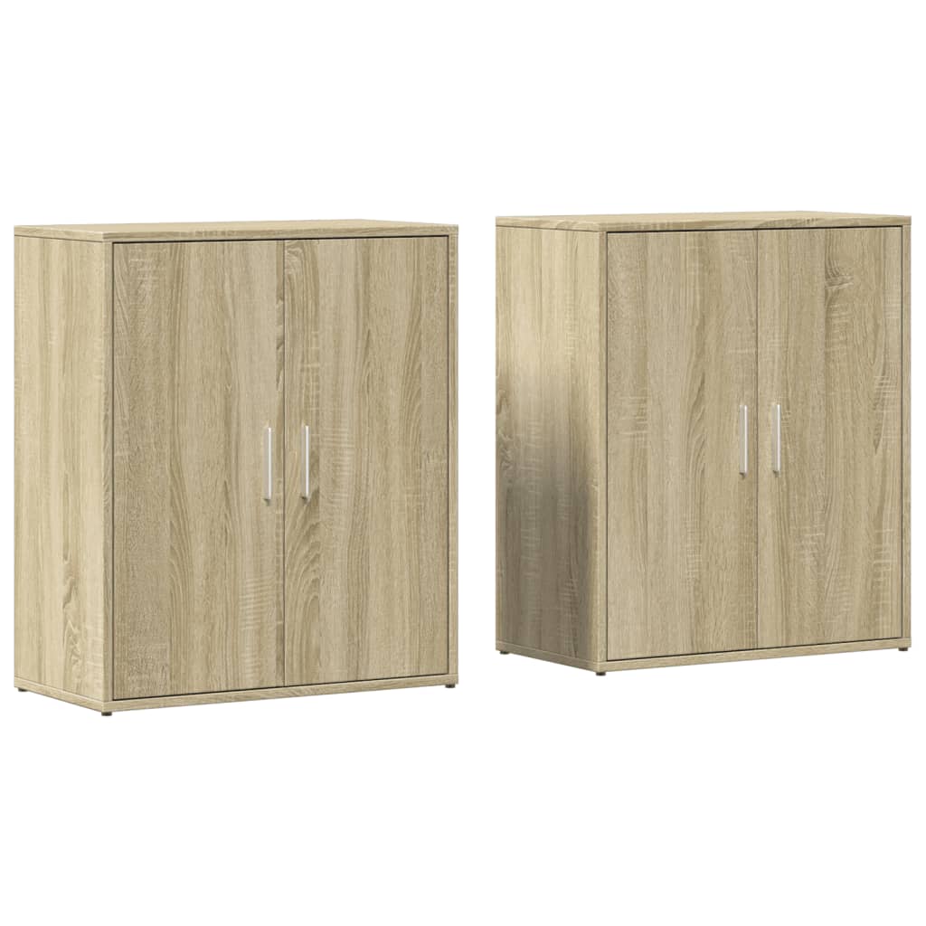 vidaXL Aparador de madera de ingeniería 2 uds roble Sonoma 60x31x70 cm