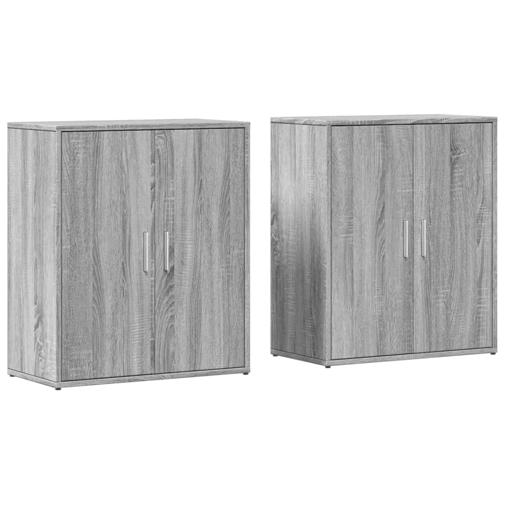 vidaXL Aparador de madera de ingeniería 2 uds gris Sonoma 60x31x70 cm