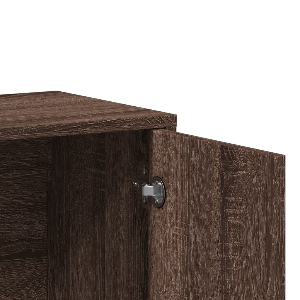 vidaXL Aparador de madera de ingeniería 2 uds marrón roble 60x31x70 cm