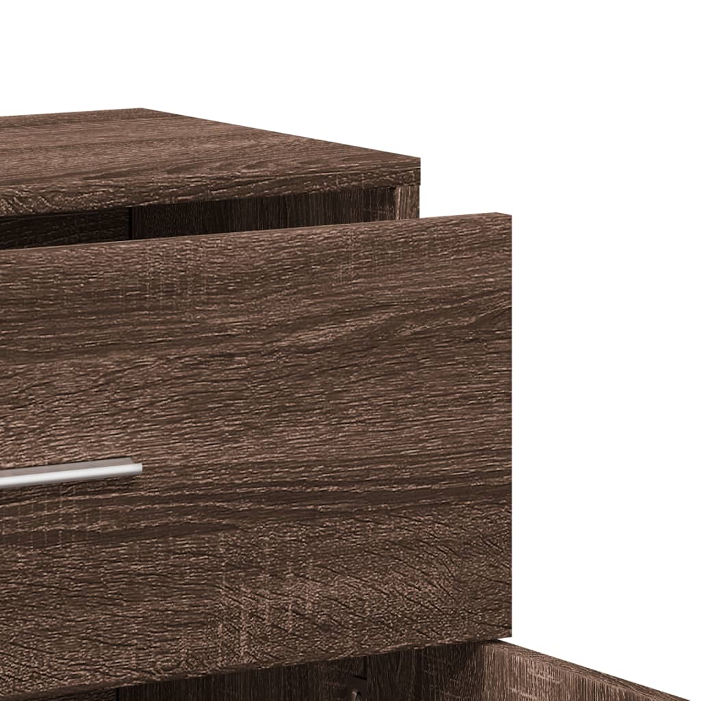 vidaXL Aparador de madera de ingeniería 2 uds marrón roble 60x31x70 cm