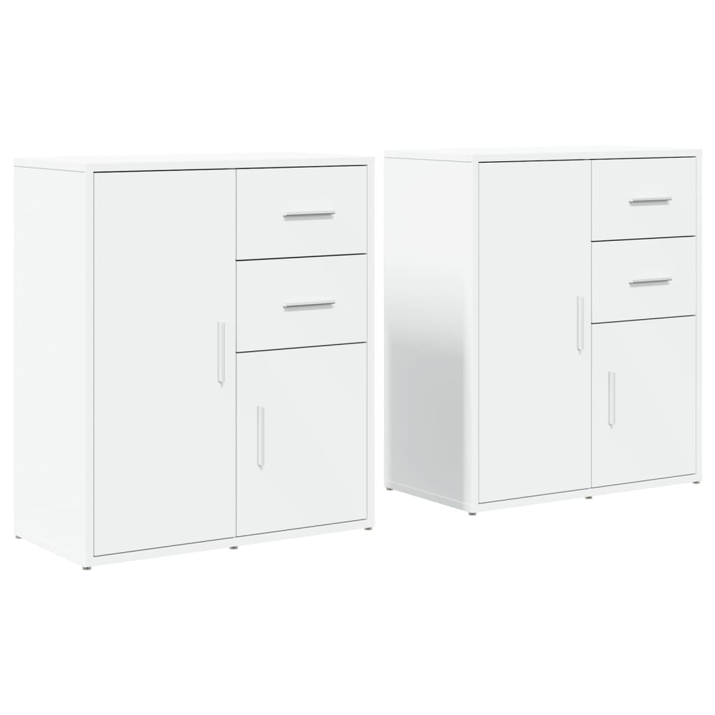 vidaXL Aparador de madera de ingeniería 2 uds blanco 60x31x70 cm