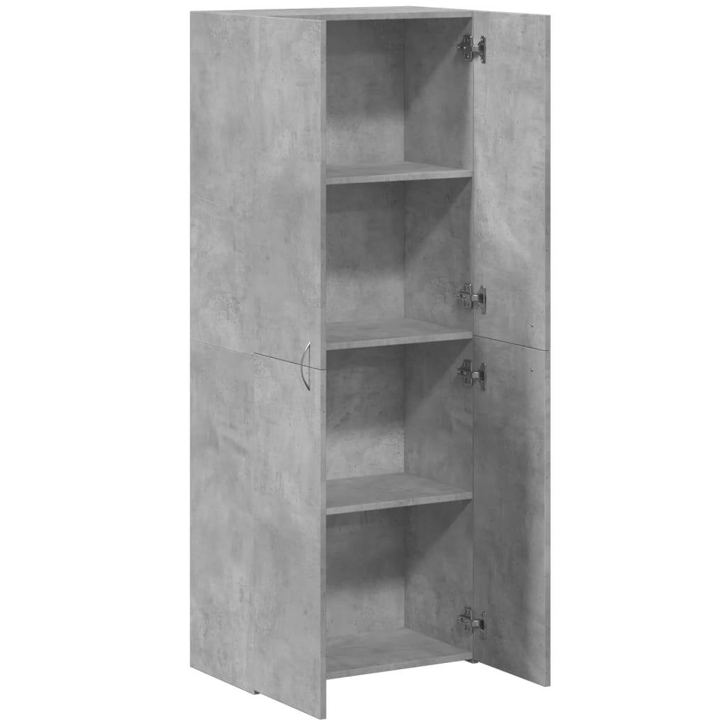 vidaXL Armario archivador madera ingeniería gris hormigón 60x32x153 cm