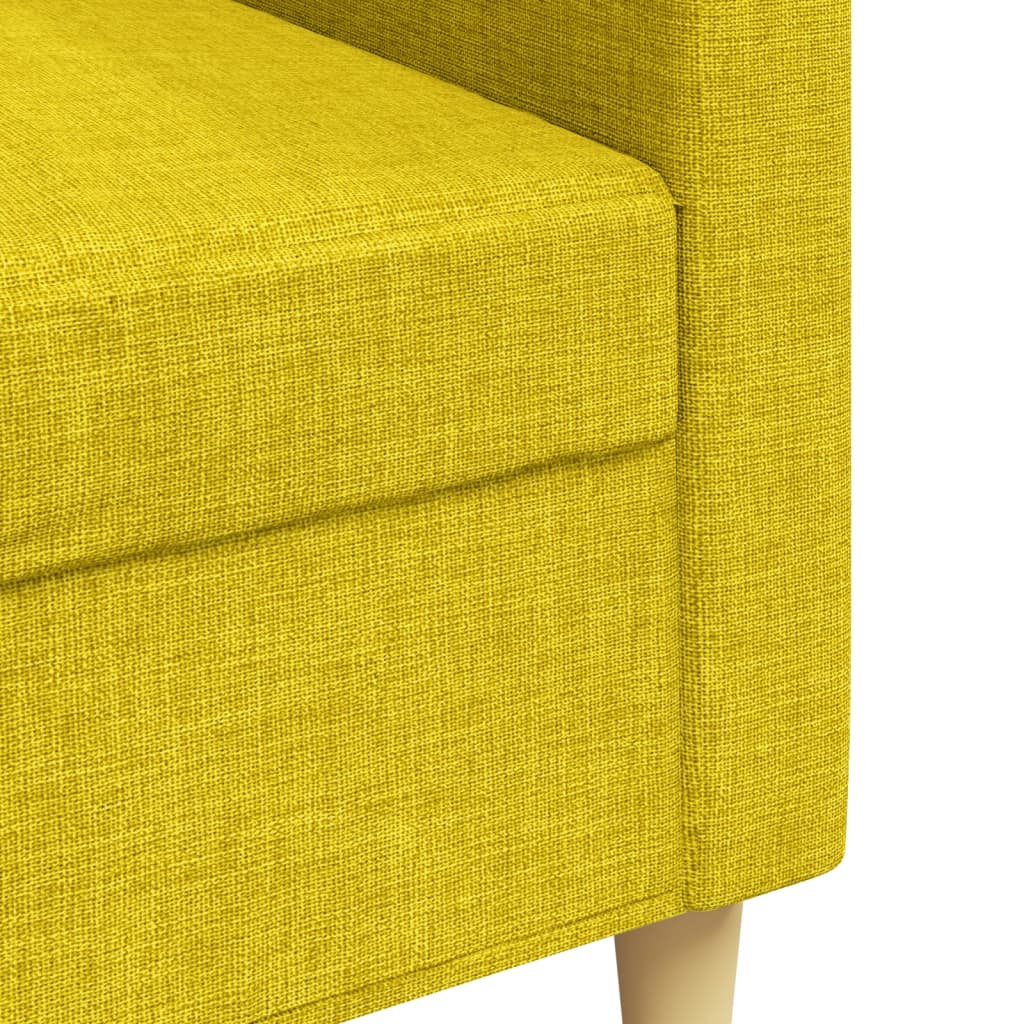 vidaXL Sofá de 3 plazas de tela amarillo claro 210 cm