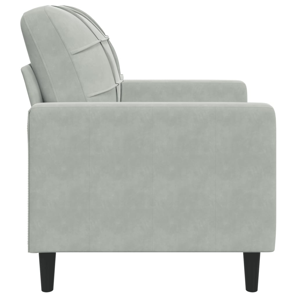 vidaXL Sillón de terciopelo gris claro 60 cm