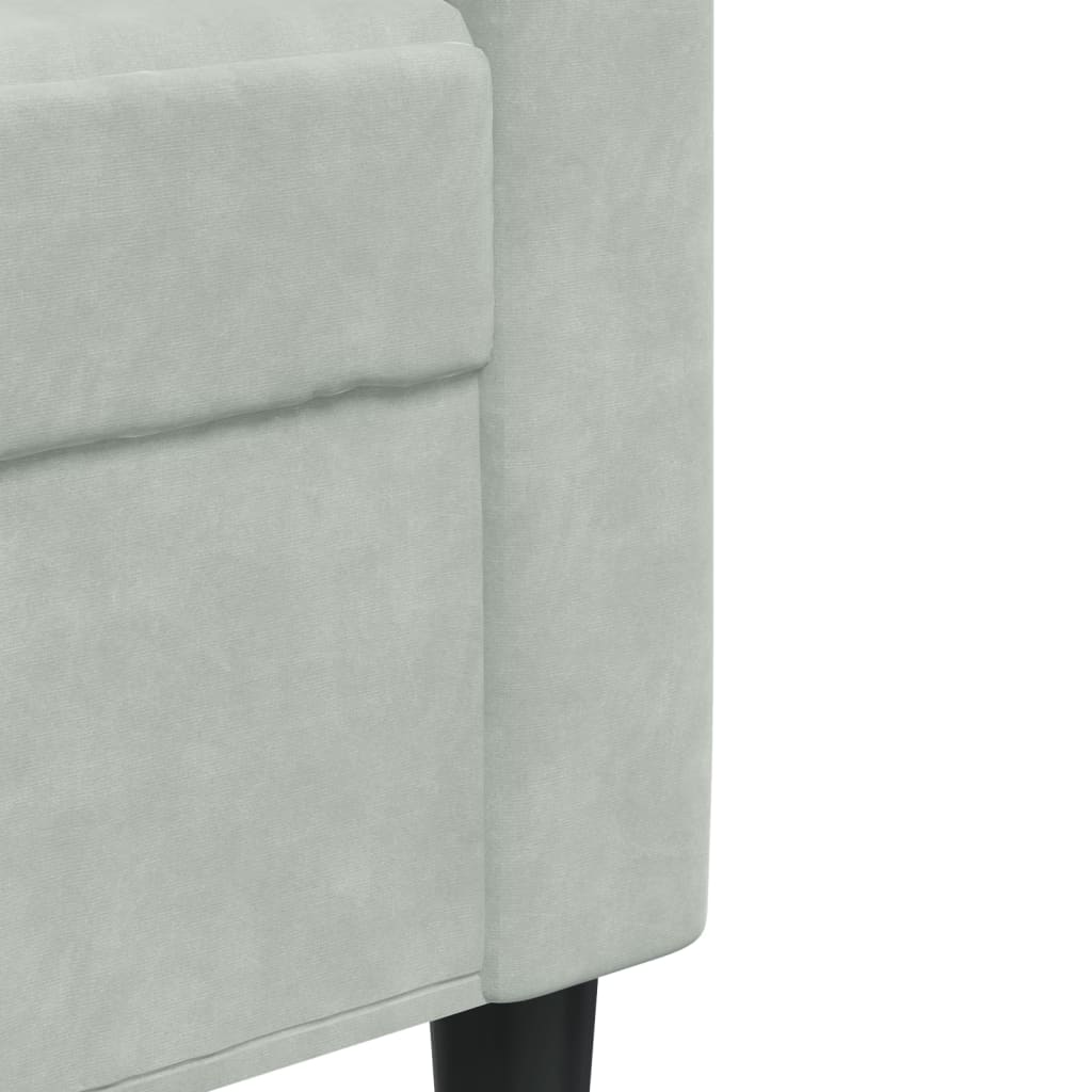 vidaXL Sillón de terciopelo gris claro 60 cm