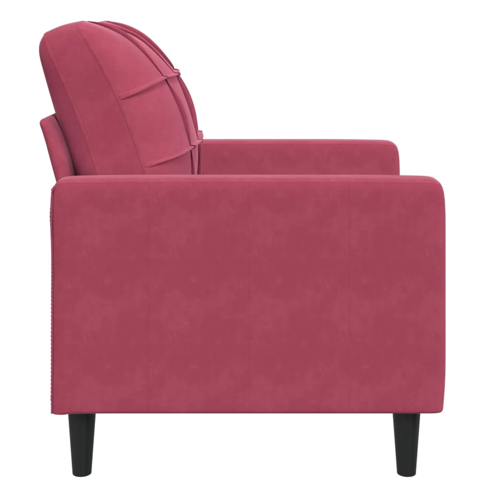 vidaXL Sillón de terciopelo rojo tinto 60 cm