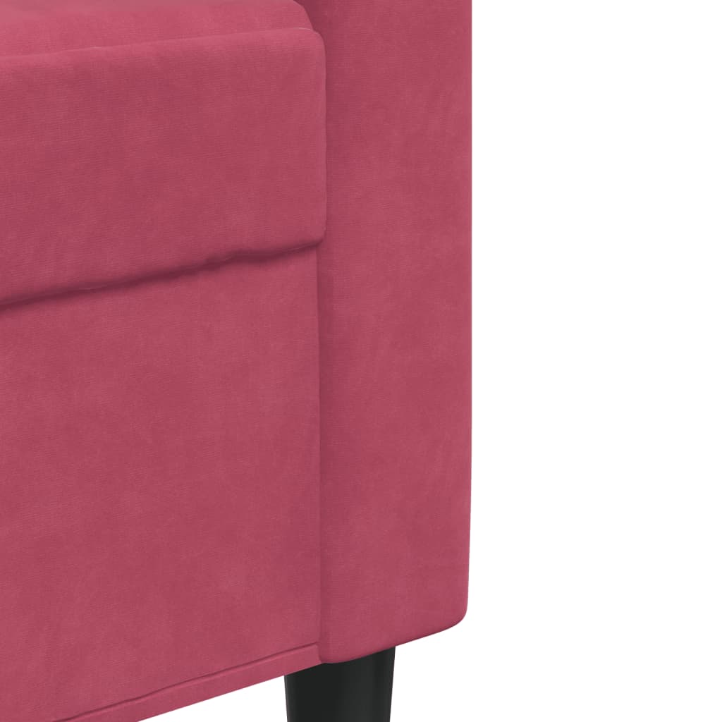 vidaXL Sillón de terciopelo rojo tinto 60 cm