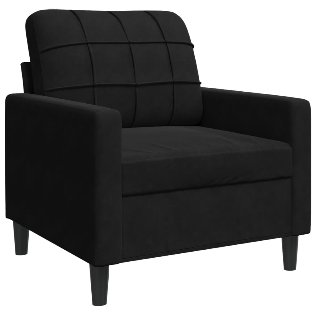 vidaXL Sillón de terciopelo negro 60 cm