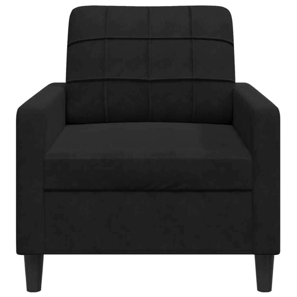 vidaXL Sillón de terciopelo negro 60 cm