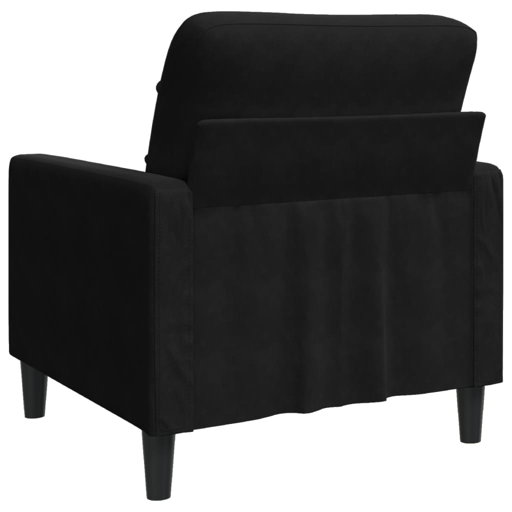 vidaXL Sillón de terciopelo negro 60 cm