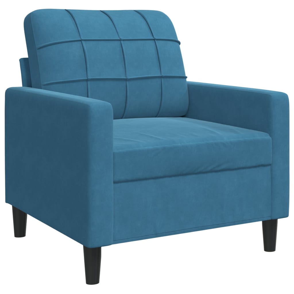 vidaXL Sillón de terciopelo azul 60 cm