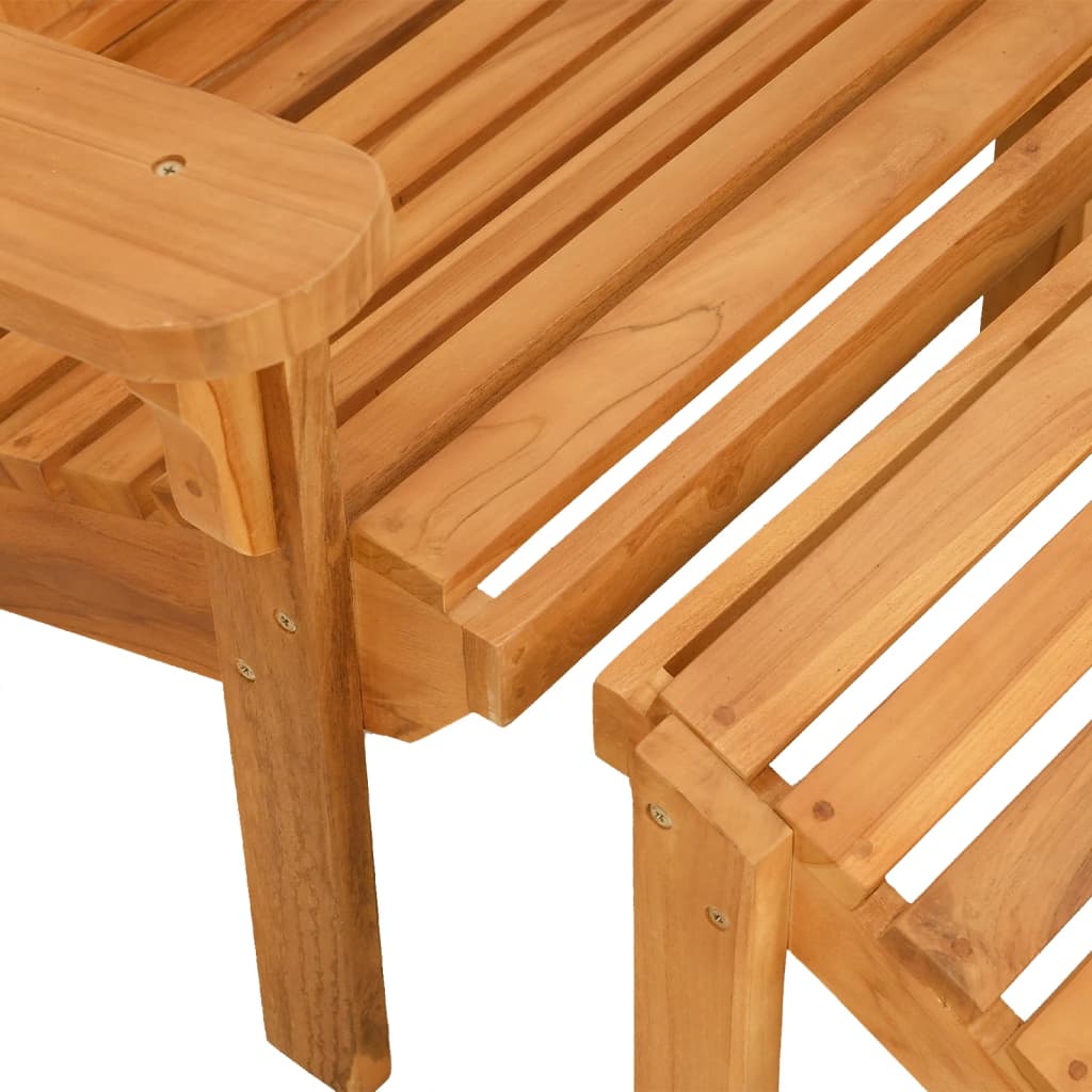 vidaXL Silla de jardín Adirondack con reposapiés madera maciza teca