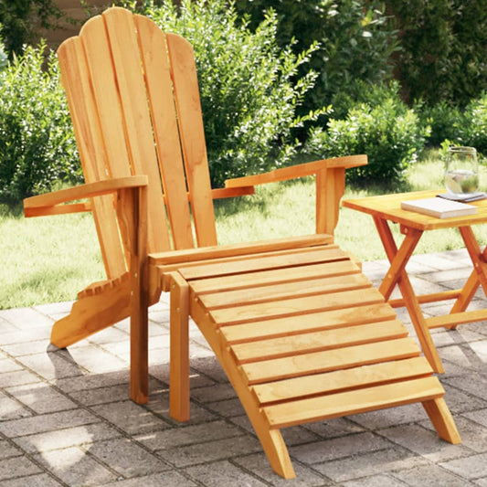 vidaXL Silla de jardín Adirondack con reposapiés madera maciza teca