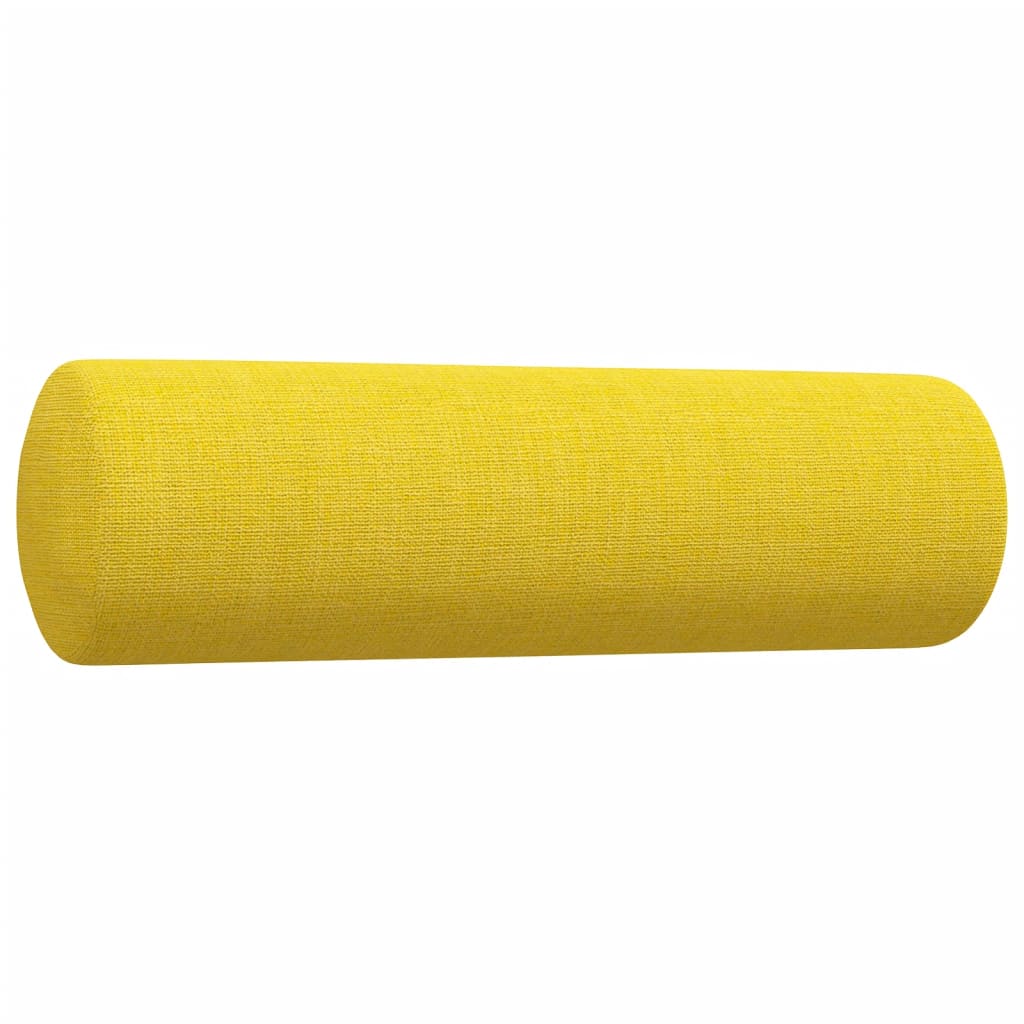 vidaXL Juego de sofás con cojines 3 piezas tela amarillo claro