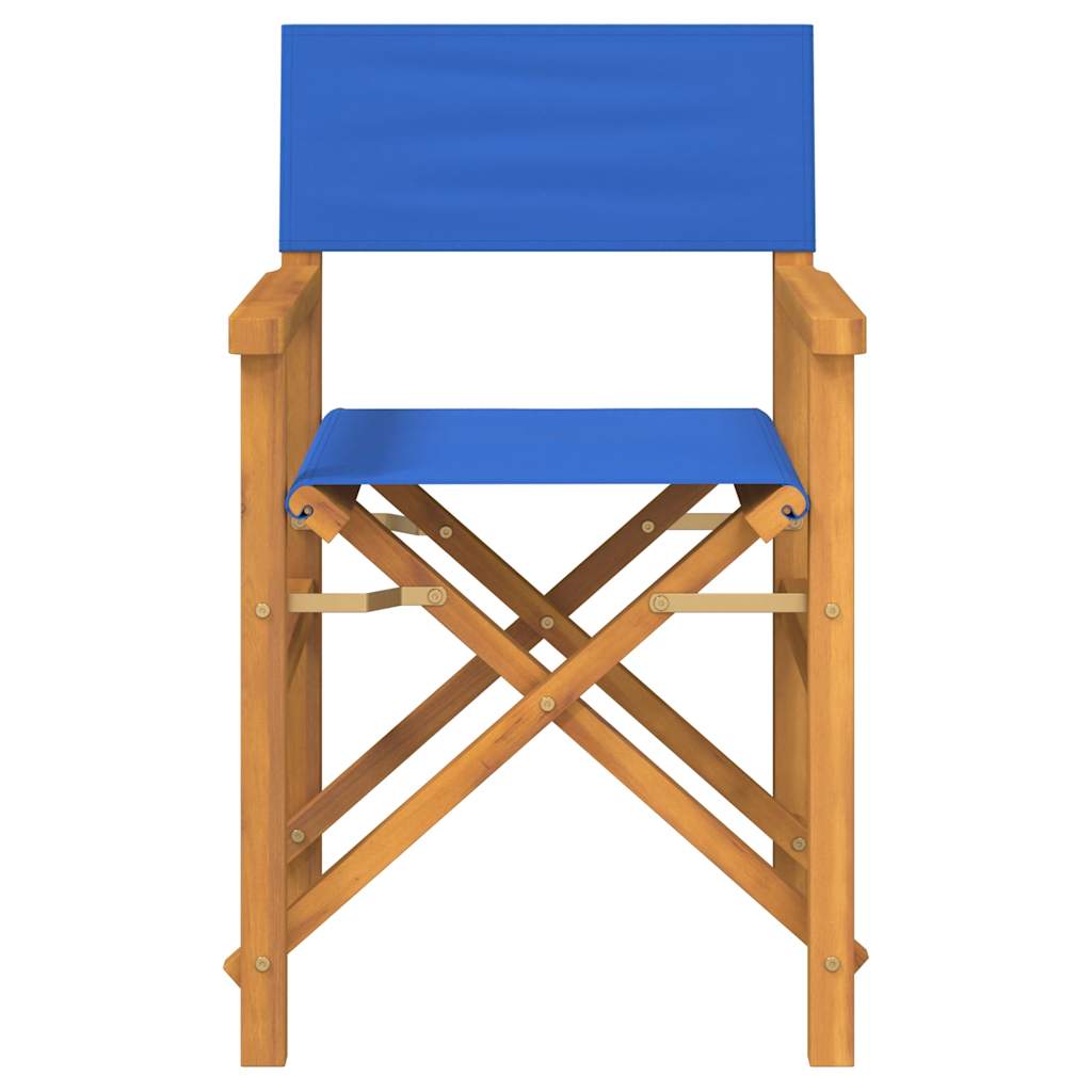 vidaXL Silla de director plegable madera maciza de teca azul