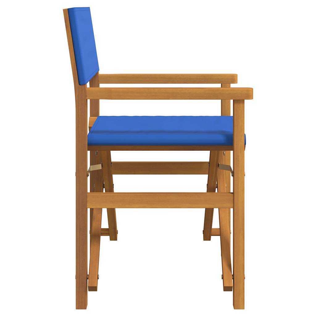 vidaXL Silla de director plegable madera maciza de teca azul