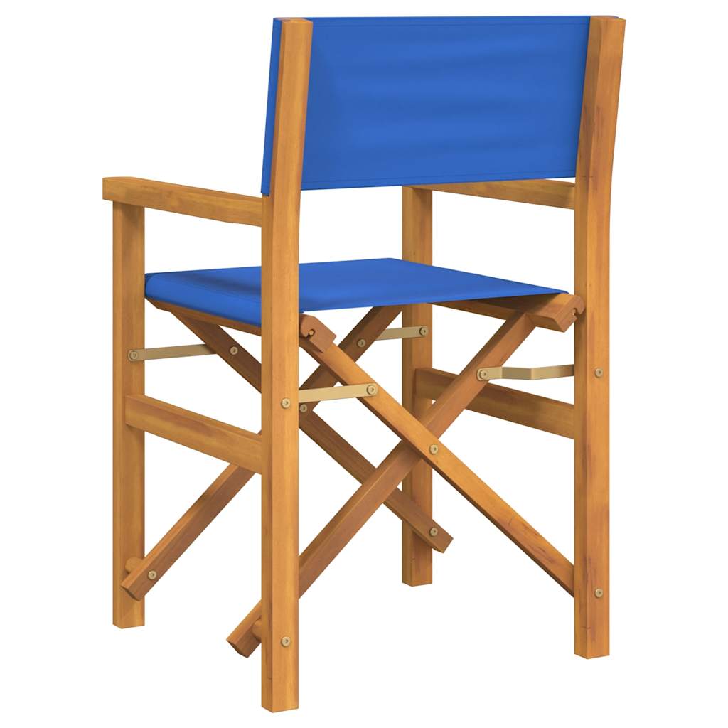 vidaXL Silla de director plegable madera maciza de teca azul