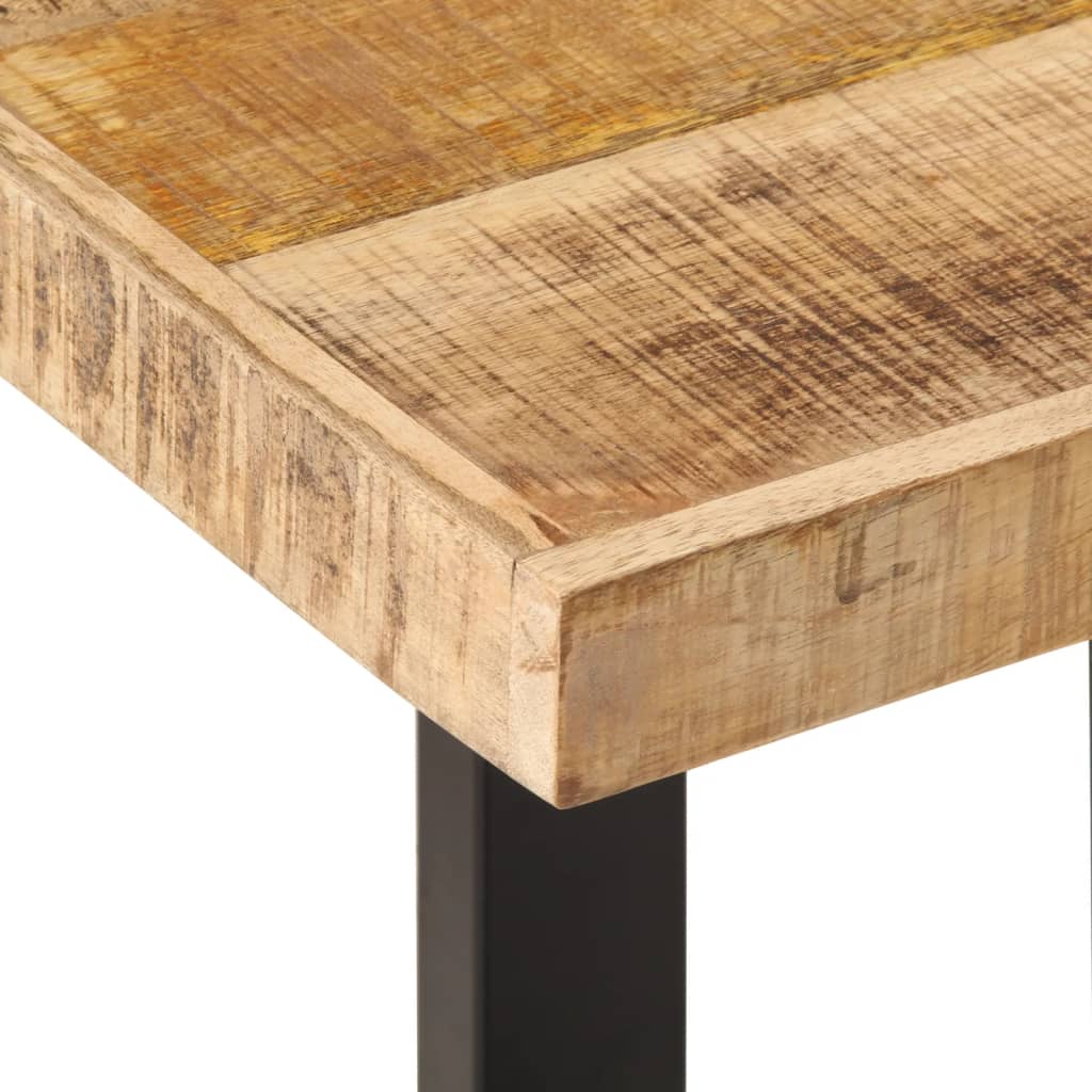 vidaXL Banco de madera maciza de mango rugosa y acero 160 cm