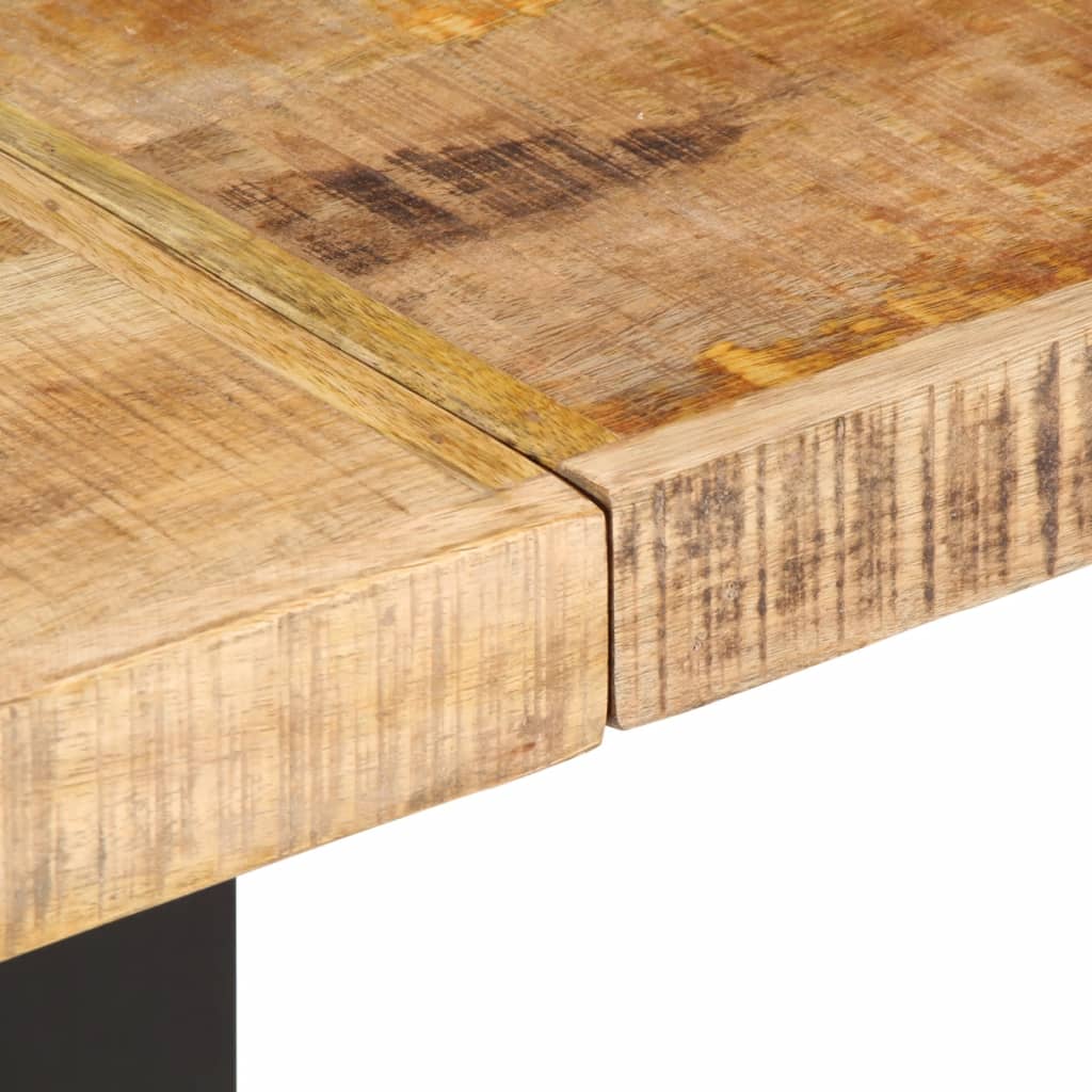 vidaXL Banco de madera maciza de mango rugosa y acero 160 cm