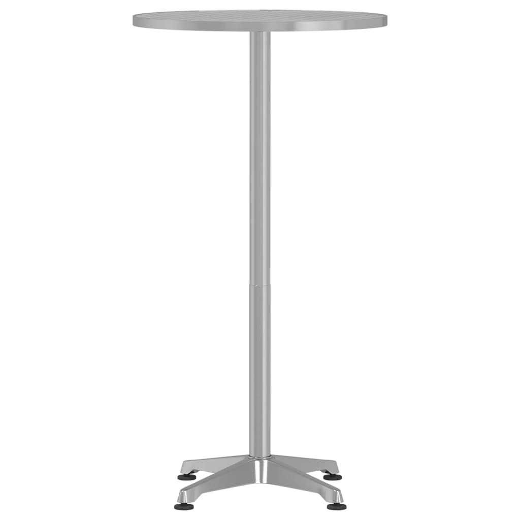 vidaXL Mesa bar exterior altura ajustable aluminio Ø59,5x70/109,5 cm