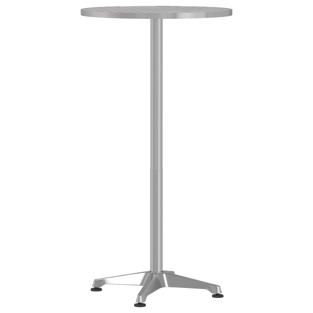 vidaXL Mesa bar exterior altura ajustable aluminio Ø59,5x70/114,5 cm