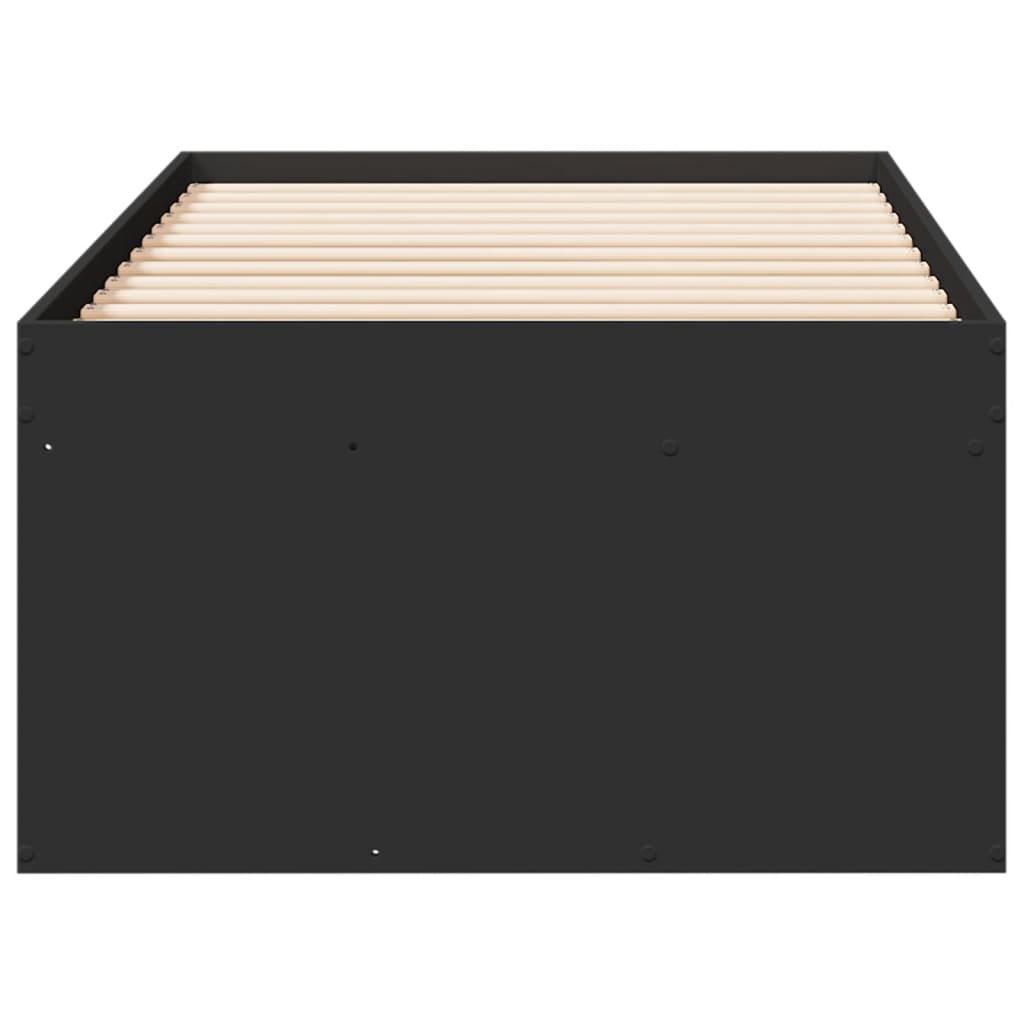 vidaXL Tumbona con cajones madera de ingeniería negro 100x200 cm