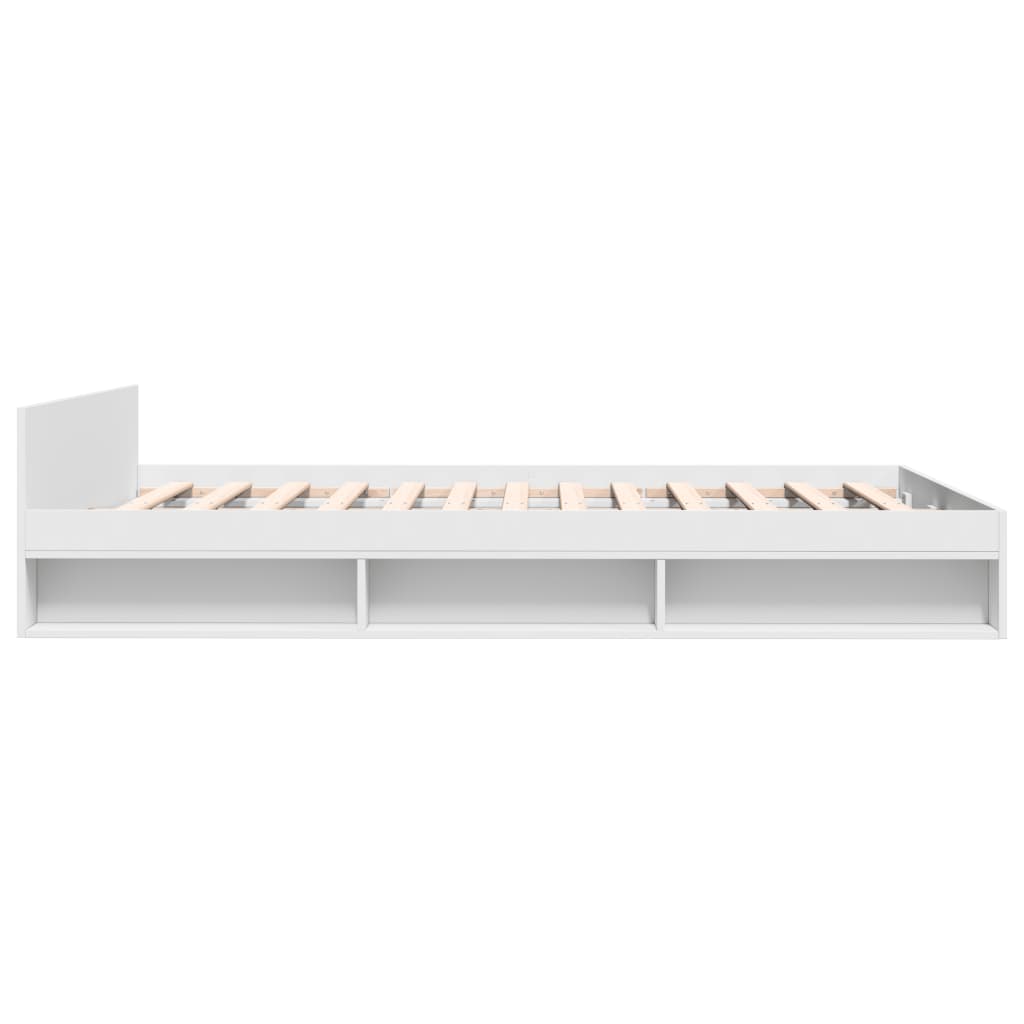 vidaXL Cama con cajones madera de ingeniería blanco 120x190 cm