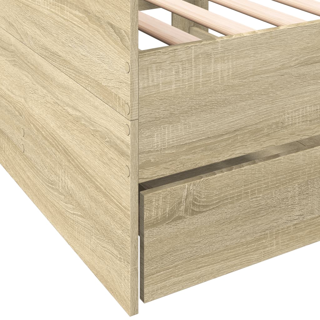 vidaXL Tumbona con cajones madera ingeniería roble Sonoma 90x190 cm