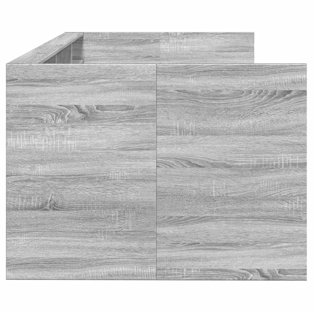 vidaXL Tumbona con cajones madera ingeniería gris Sonoma 90x200 cm