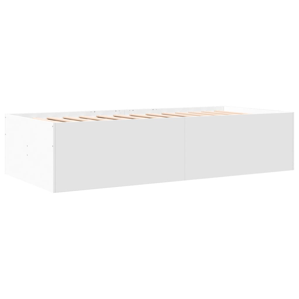 vidaXL Tumbona con cajones madera de ingeniería blanco 90x190 cm