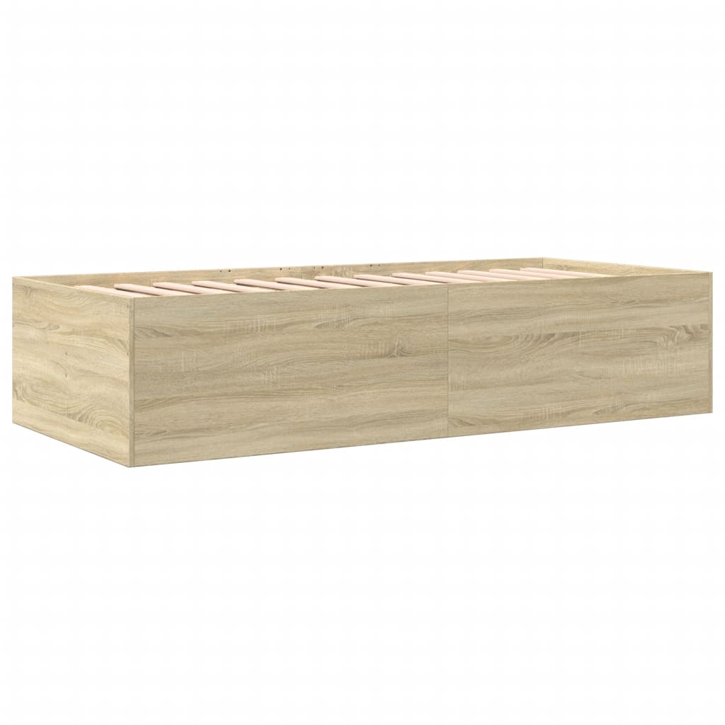 vidaXL Tumbona con cajones madera ingeniería roble Sonoma 90x190 cm