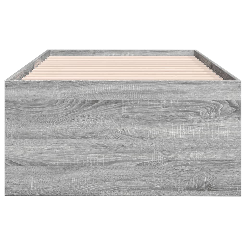 vidaXL Tumbona con cajones madera ingeniería gris Sonoma 90x190 cm