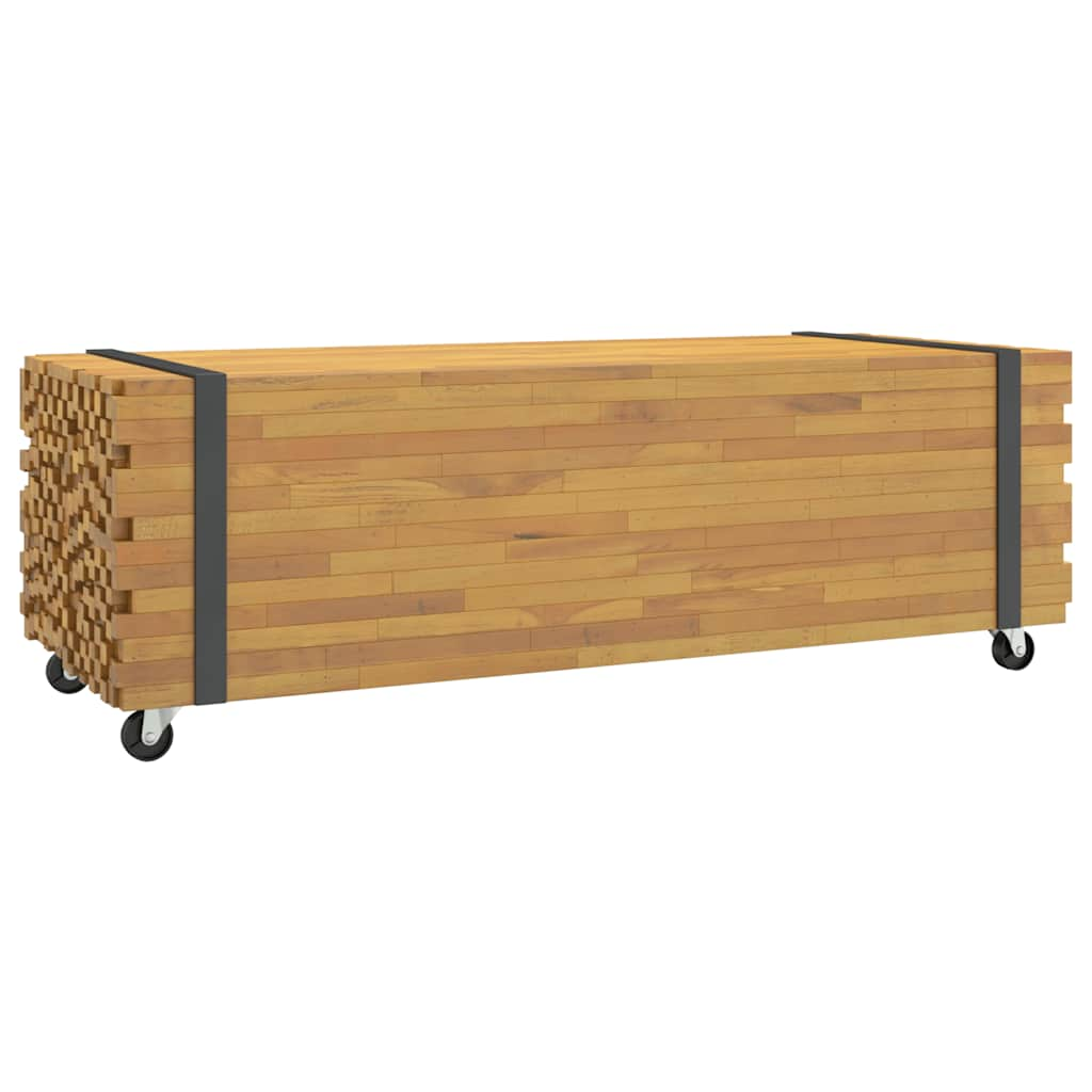 vidaXL Mesa de centro madera maciza de teca 110x45x35 cm