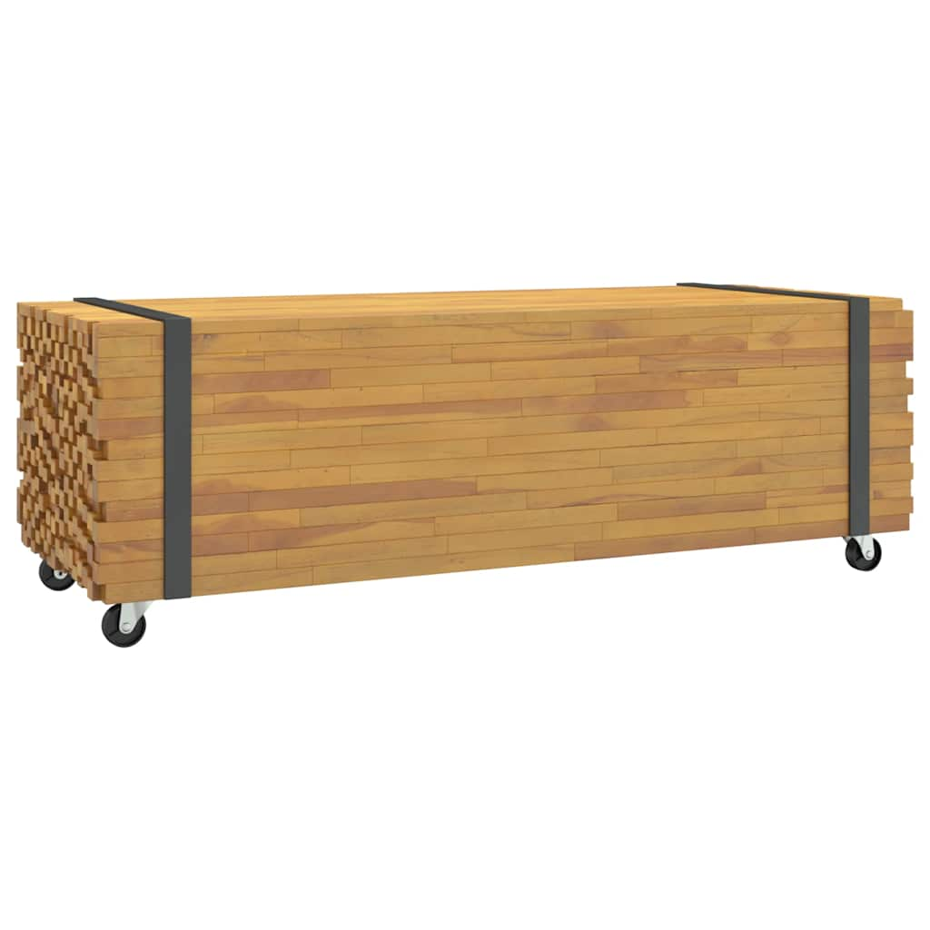 vidaXL Mesa de centro madera maciza de teca 110x45x35 cm