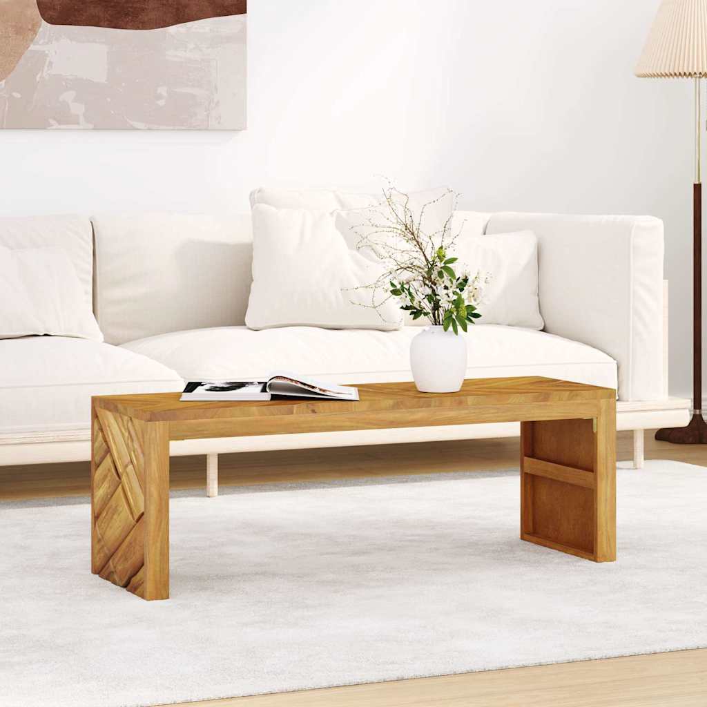 vidaXL Mesa de centro madera maciza de teca 110x35x38 cm