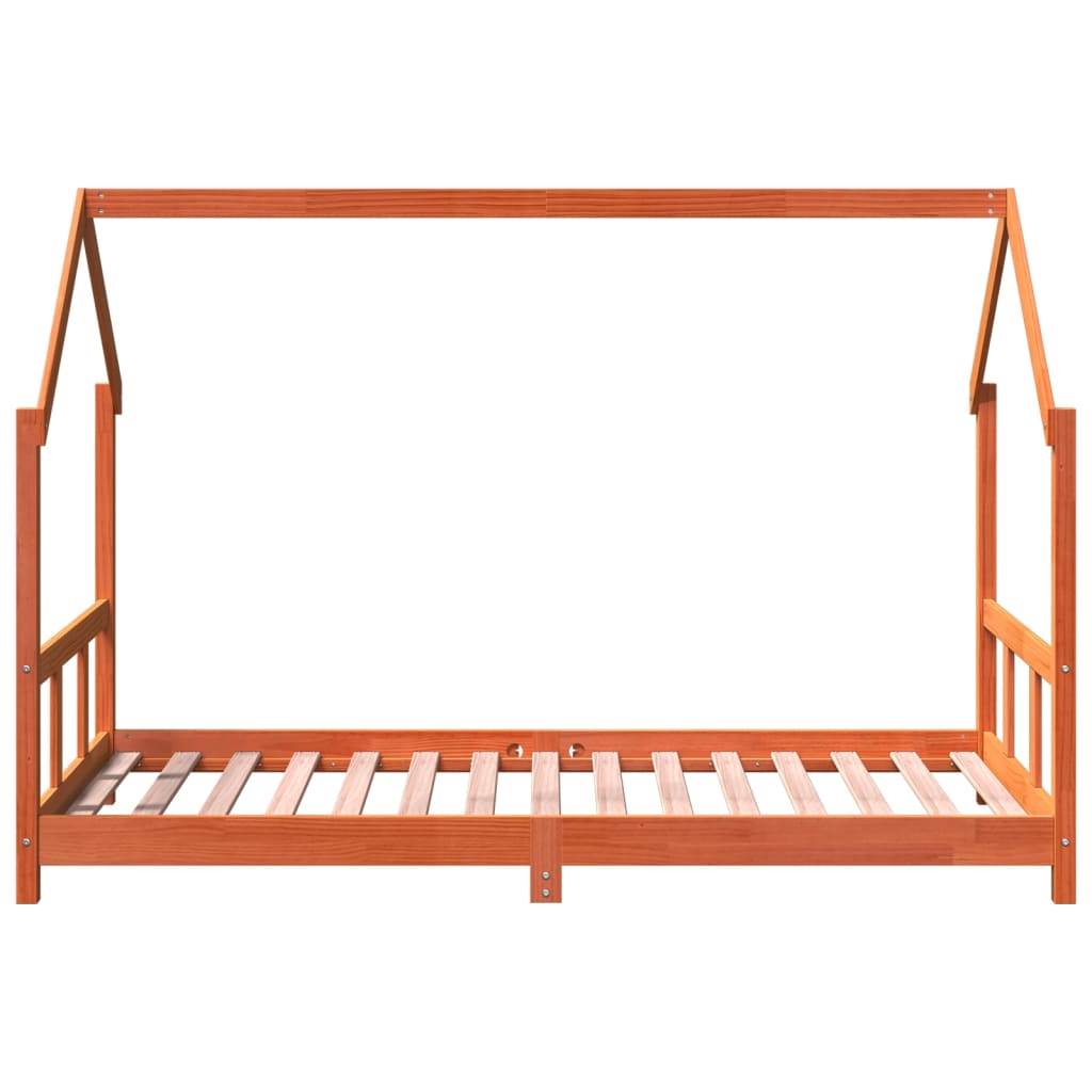 vidaXL Estructura de cama infantil madera de pino marrón cera 90x190cm