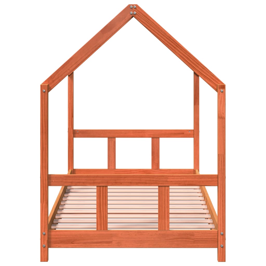 vidaXL Estructura de cama infantil madera de pino marrón cera 90x190cm